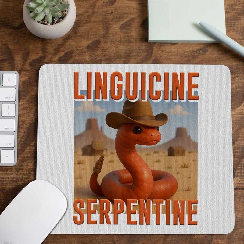 PC, gaming si accesorii - Periferice PC - Mousepad - Mousepad Linguicine Serpentine Brainrot Brain Rot CoolTrend, 21x19cm - Infinity.ro