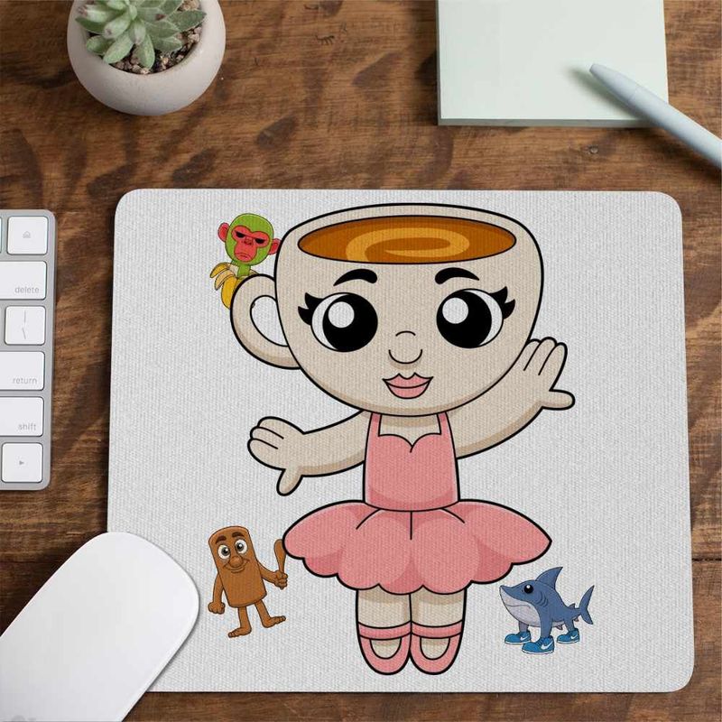 PC, gaming si accesorii - Periferice PC - Mousepad - Mousepad Ballerina Cappuccina Brain rot CoolTrend, 21x19cm - Infinity.ro