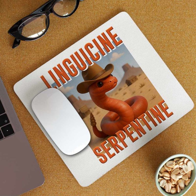 PC, gaming si accesorii - Periferice PC - Mousepad - Mousepad Linguicine Serpentine Brainrot Brain Rot CoolTrend, 21x19cm - Infinity.ro