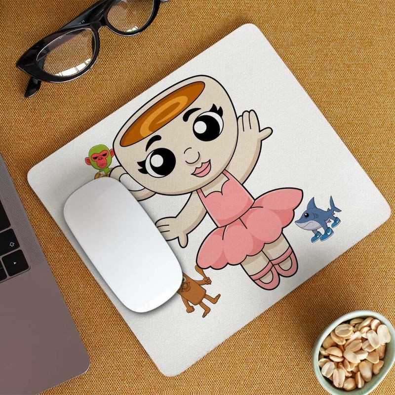 PC, gaming si accesorii - Periferice PC - Mousepad - Mousepad Ballerina Cappuccina Brain rot CoolTrend, 21x19cm - Infinity.ro