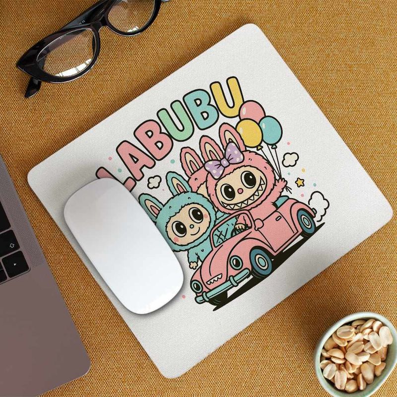 PC, gaming si accesorii - Periferice PC - Mousepad - Mousepad Labubu Car Trip Excursie CoolTrend, 21x19cm - Infinity.ro