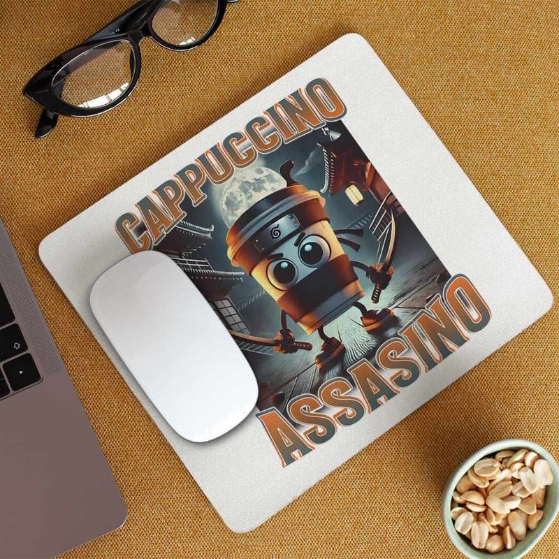 PC, gaming si accesorii - Periferice PC - Mousepad - Mousepad Italian Cappuccino Assassino Brainrot CoolTrend, 21x19cm - Infinity.ro