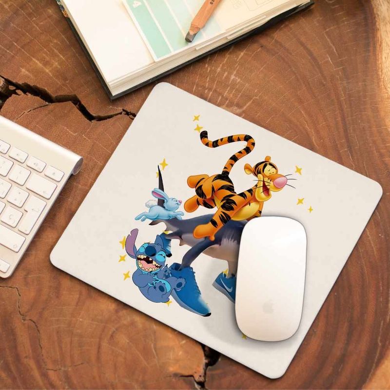 PC, gaming si accesorii - Periferice PC - Mousepad - Mousepad Tigger Tralalero Tralala Stitch Tigru Rechin CoolTrend, 21x19cm - Infinity.ro