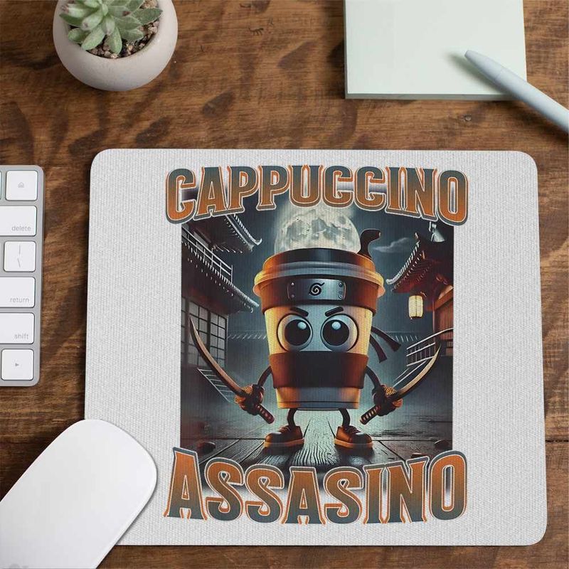 PC, gaming si accesorii - Periferice PC - Mousepad - Mousepad Italian Cappuccino Assassino Brainrot CoolTrend, 21x19cm - Infinity.ro
