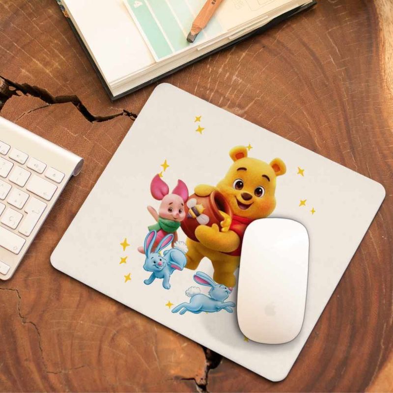 PC, gaming si accesorii - Periferice PC - Mousepad - Mousepad Winnie the Pooh Puh Copilarie Desene Animate CoolTrend, 21x19cm - Infinity.ro