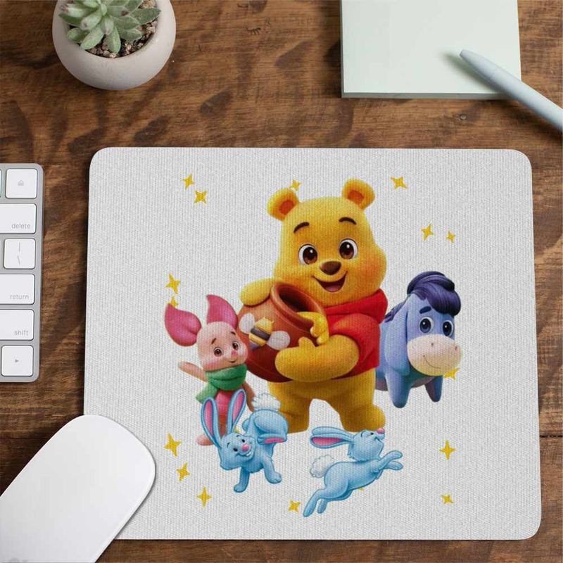 PC, gaming si accesorii - Periferice PC - Mousepad - Mousepad Winnie the Pooh Puh Copilarie Desene Animate CoolTrend, 21x19cm - Infinity.ro