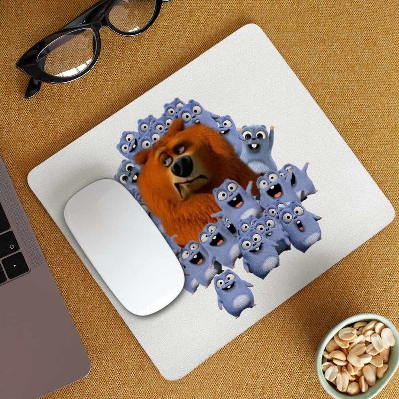 PC, gaming si accesorii - Periferice PC - Mousepad - Mousepad Ursul Grizzy cu lemingi CoolTrend, 21x19cm - Infinity.ro
