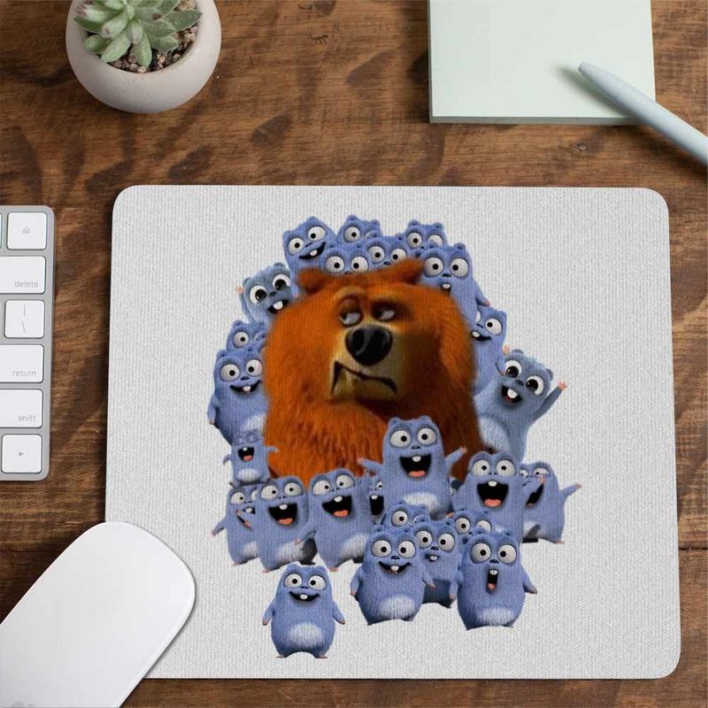 PC, gaming si accesorii - Periferice PC - Mousepad - Mousepad Ursul Grizzy cu lemingi CoolTrend, 21x19cm - Infinity.ro