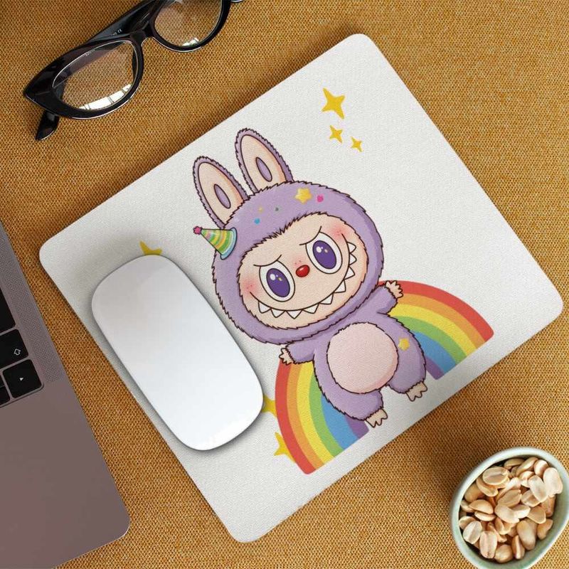 PC, gaming si accesorii - Periferice PC - Mousepad - Mousepad Labubu Rainbow Mood CoolTrend, 21x19cm - Infinity.ro