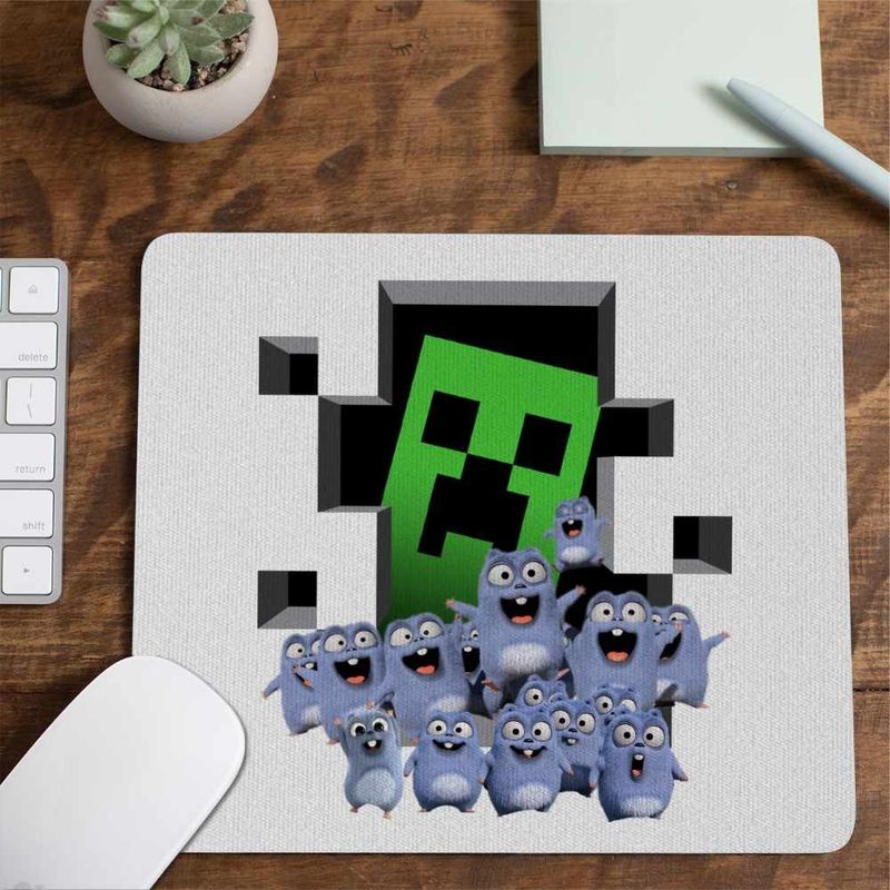 PC, gaming si accesorii - Periferice PC - Mousepad - Mousepad Lemmings Minecraft Lemingi Creeper CoolTrend, 21x19cm - Infinity.ro