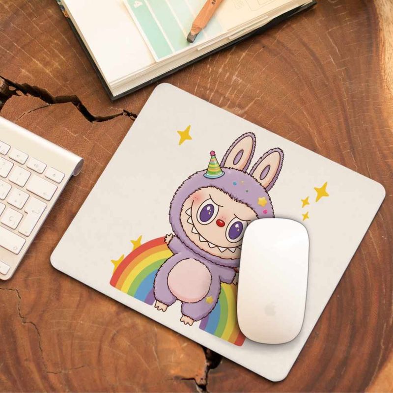 PC, gaming si accesorii - Periferice PC - Mousepad - Mousepad Labubu Rainbow Mood CoolTrend, 21x19cm - Infinity.ro