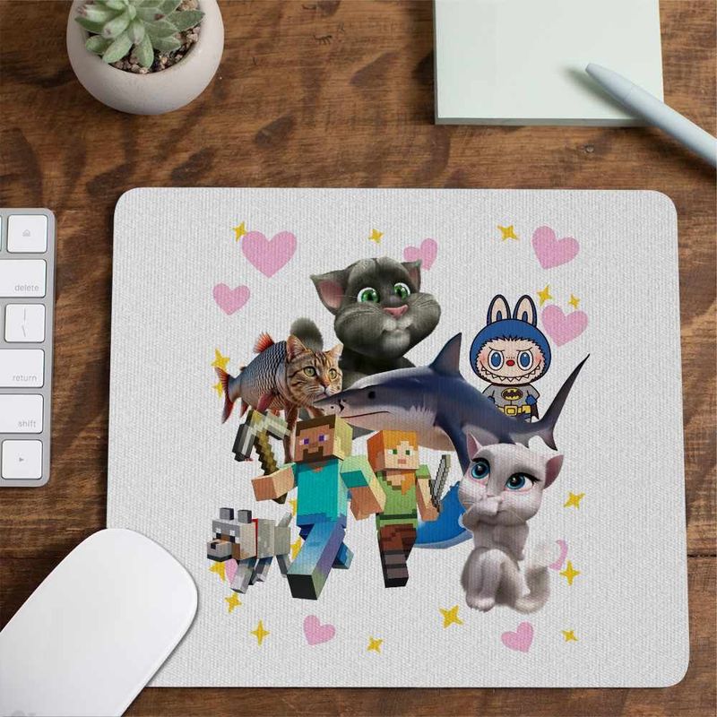 PC, gaming si accesorii - Periferice PC - Mousepad - Mousepad Talking Tom Tralalero Minecraft Labubu Batman CoolTrend, 21x19cm - Infinity.ro