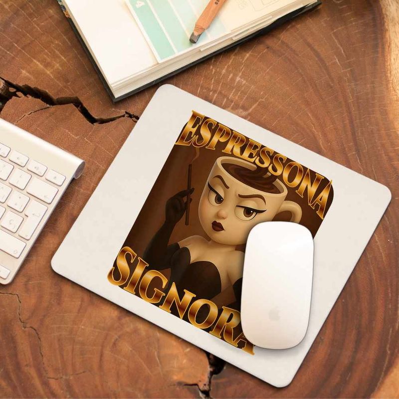 PC, gaming si accesorii - Periferice PC - Mousepad - Mousepad Espressona Signora Brainrot Brain Rot CoolTrend, 21x19cm - Infinity.ro