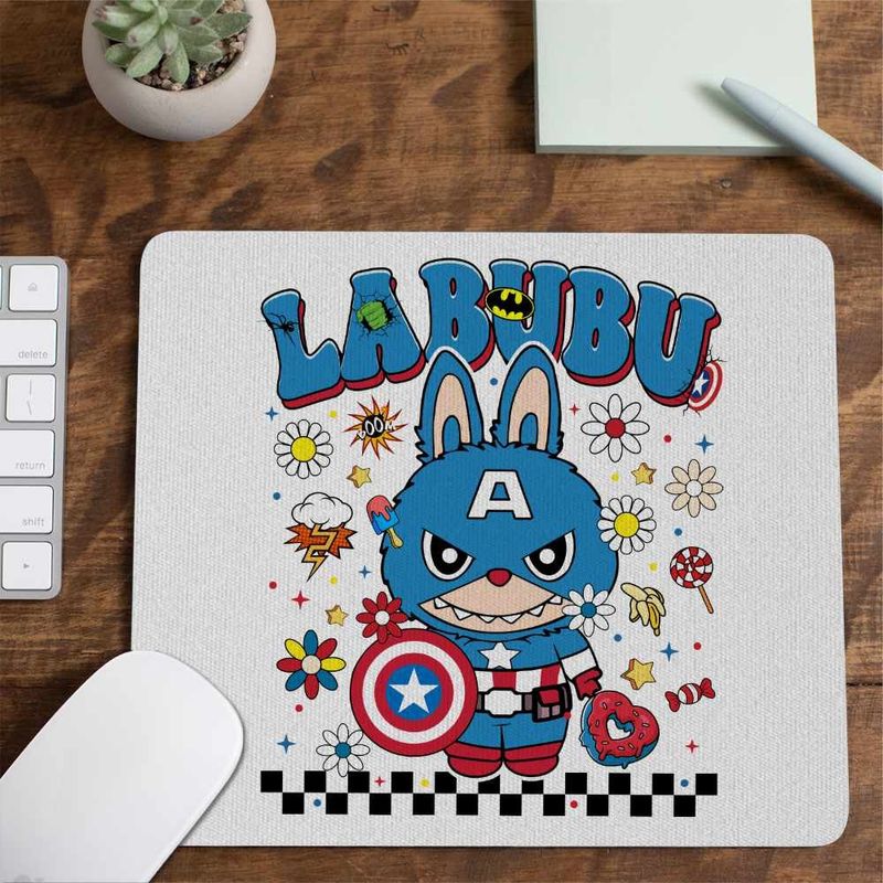 PC, gaming si accesorii - Periferice PC - Mousepad - Mousepad Labubu Captain America CoolTrend, 21x19cm - Infinity.ro