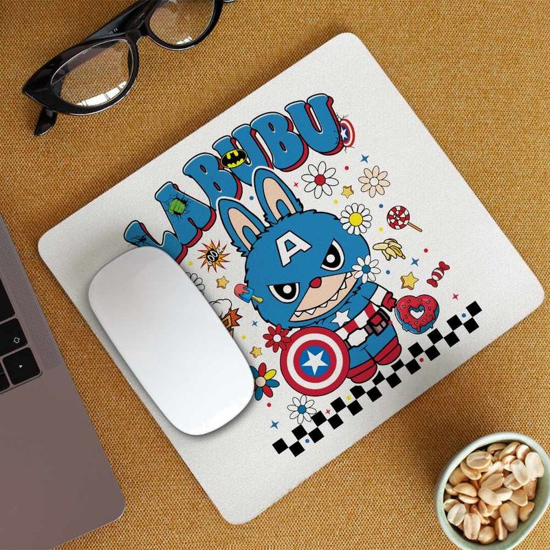 PC, gaming si accesorii - Periferice PC - Mousepad - Mousepad Labubu Captain America CoolTrend, 21x19cm - Infinity.ro