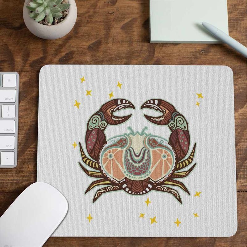 PC, gaming si accesorii - Periferice PC - Mousepad - Mousepad Rac Zodiac Horoscop Cancer Mandala Astrologie CoolTrend, 21x19cm - Infinity.ro
