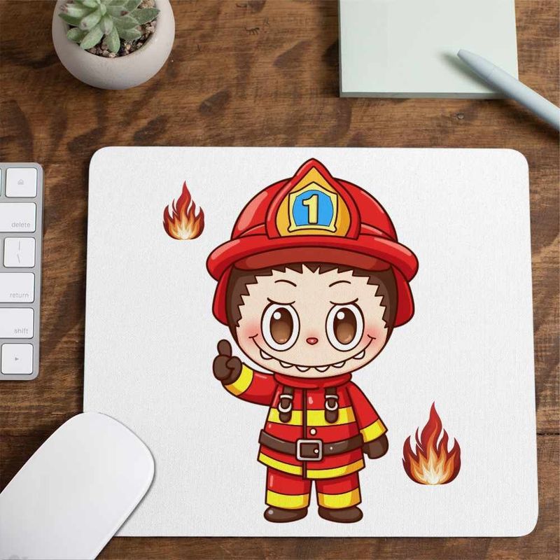 PC, gaming si accesorii - Periferice PC - Mousepad - Mousepad Labubu Pompier, CoolTrend, 21x19cm - Infinity.ro
