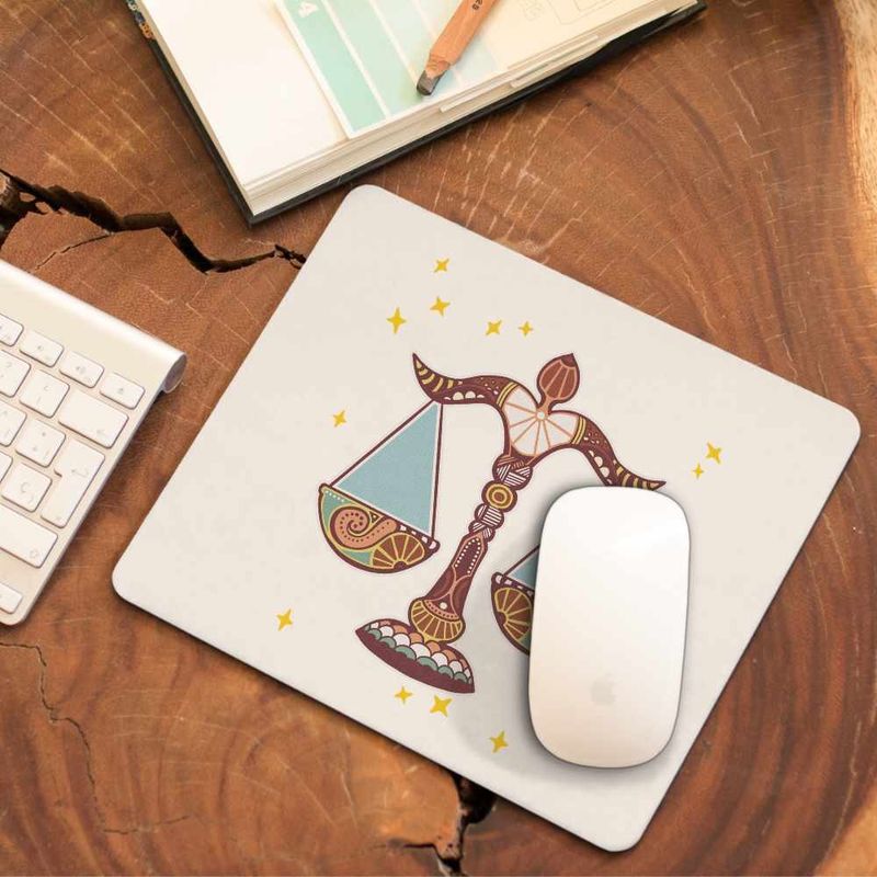 PC, gaming si accesorii - Periferice PC - Mousepad - Mousepad Balanta Zodiac Horoscop Libra Mandala Astrologie CoolTrend, 21x19cm - Infinity.ro