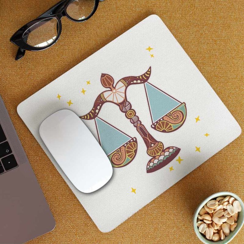 PC, gaming si accesorii - Periferice PC - Mousepad - Mousepad Balanta Zodiac Horoscop Libra Mandala Astrologie CoolTrend, 21x19cm - Infinity.ro
