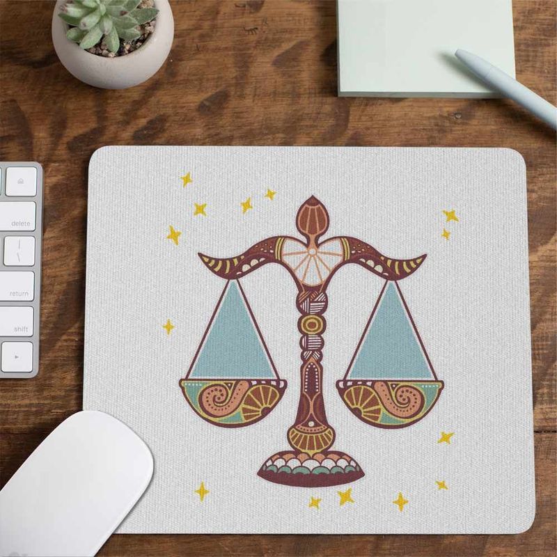 PC, gaming si accesorii - Periferice PC - Mousepad - Mousepad Balanta Zodiac Horoscop Libra Mandala Astrologie CoolTrend, 21x19cm - Infinity.ro