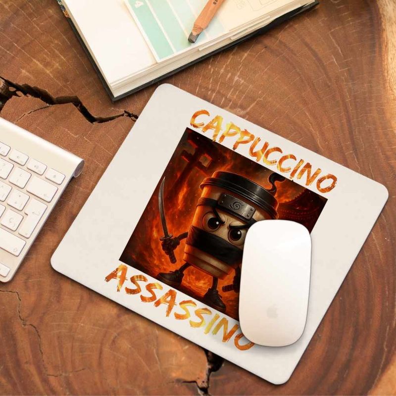 PC, gaming si accesorii - Periferice PC - Mousepad - Mousepad Italia Cappuccino Assassino Brainrot CoolTrend, 21x19cm - Infinity.ro