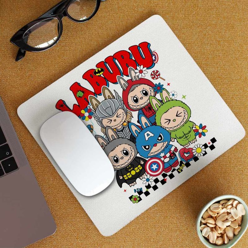 PC, gaming si accesorii - Periferice PC - Mousepad - Mousepad Labubu Supereroi Marvel CoolTrend, 21x19cm - Infinity.ro