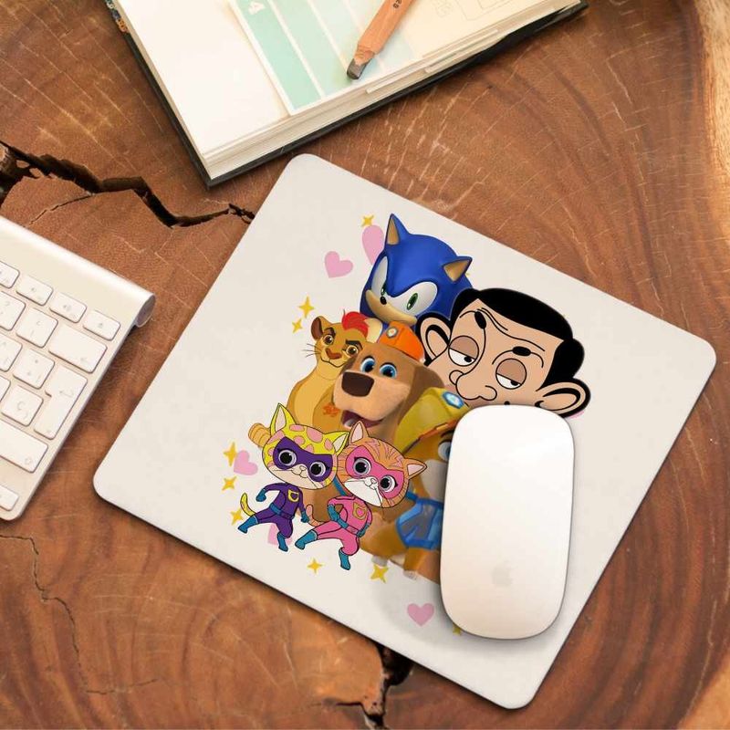 PC, gaming si accesorii - Periferice PC - Mousepad - Mousepad Pupstruction Sonic Catelusi Constructori Mr Bean Super Pisicute Garda Felina Kion CoolTrend, 21x19cm - Infinity.ro