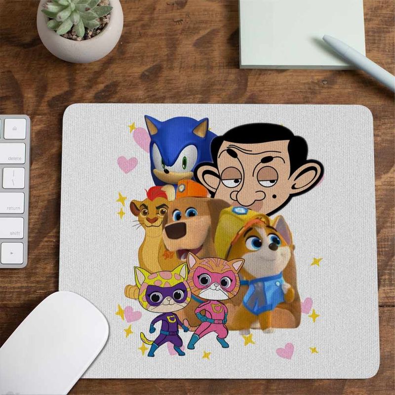 PC, gaming si accesorii - Periferice PC - Mousepad - Mousepad Pupstruction Sonic Catelusi Constructori Mr Bean Super Pisicute Garda Felina Kion CoolTrend, 21x19cm - Infinity.ro