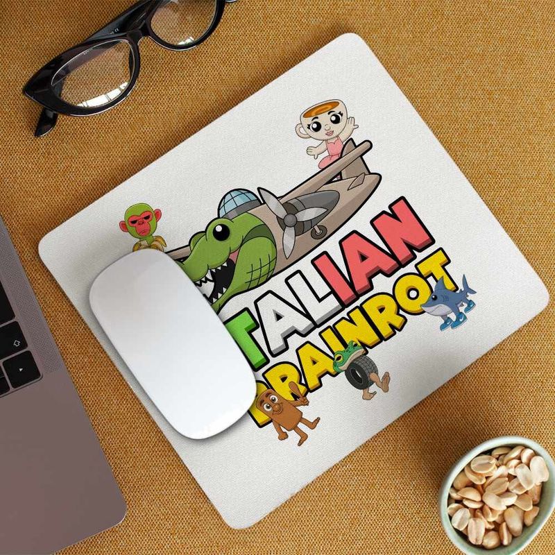 PC, gaming si accesorii - Periferice PC - Mousepad - Mousepad Italian Bombardilo Crocodilo Brain Rot Brainrot CoolTrend, 21x19cm - Infinity.ro