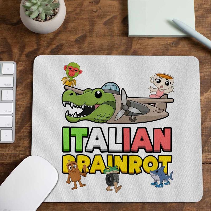 PC, gaming si accesorii - Periferice PC - Mousepad - Mousepad Italian Bombardilo Crocodilo Brain Rot Brainrot CoolTrend, 21x19cm - Infinity.ro