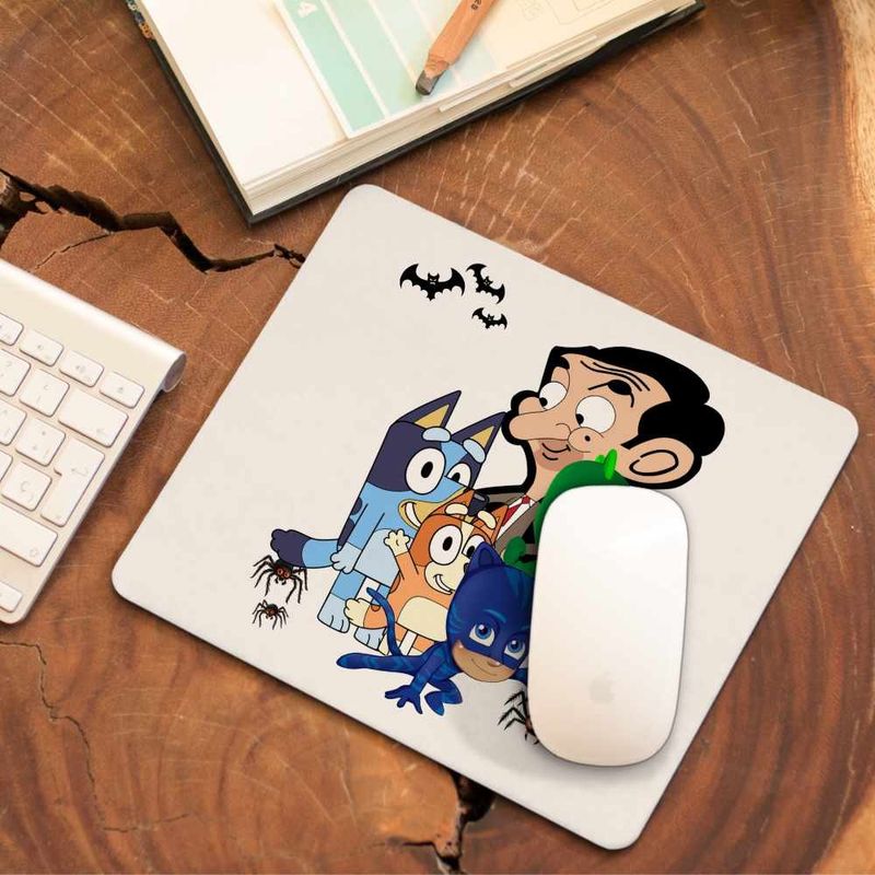 PC, gaming si accesorii - Periferice PC - Mousepad - Mousepad Bluey Mr Bean Eroii in Pijama Pj Masks CoolTrend, 21x19cm - Infinity.ro