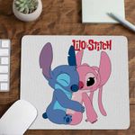 PC, gaming si accesorii - Periferice PC - Mousepad - Mousepad Stitch Angel Hug Valentines Day Dragobete CoolTrend, 21x19cm - Infinity.ro