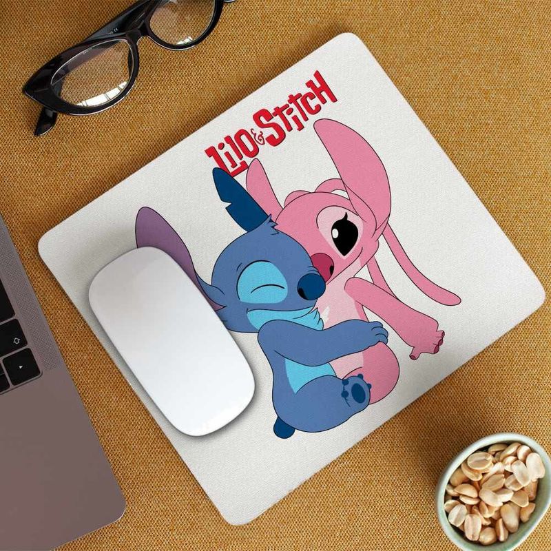 PC, gaming si accesorii - Periferice PC - Mousepad - Mousepad Stitch Angel Hug Valentines Day Dragobete CoolTrend, 21x19cm - Infinity.ro