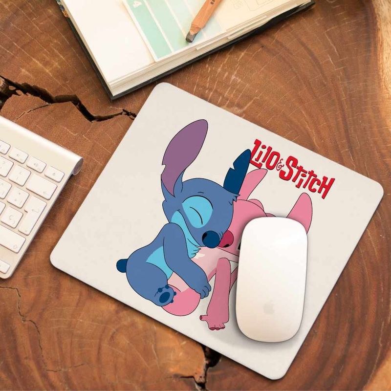 PC, gaming si accesorii - Periferice PC - Mousepad - Mousepad Stitch Angel Hug Valentines Day Dragobete CoolTrend, 21x19cm - Infinity.ro