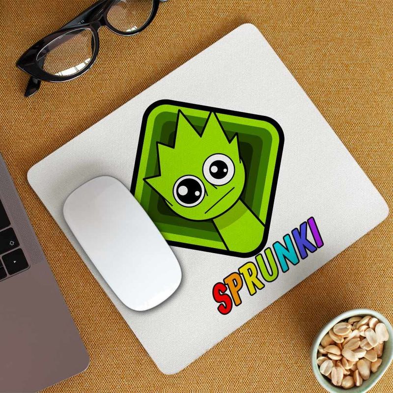 PC, gaming si accesorii - Periferice PC - Mousepad - Mousepad Sprunki Lime Square Music Game CoolTrend, 21x19cm - Infinity.ro
