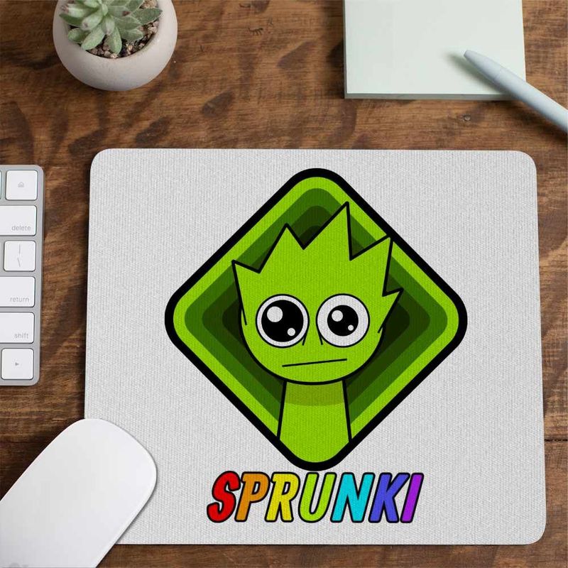 PC, gaming si accesorii - Periferice PC - Mousepad - Mousepad Sprunki Lime Square Music Game CoolTrend, 21x19cm - Infinity.ro