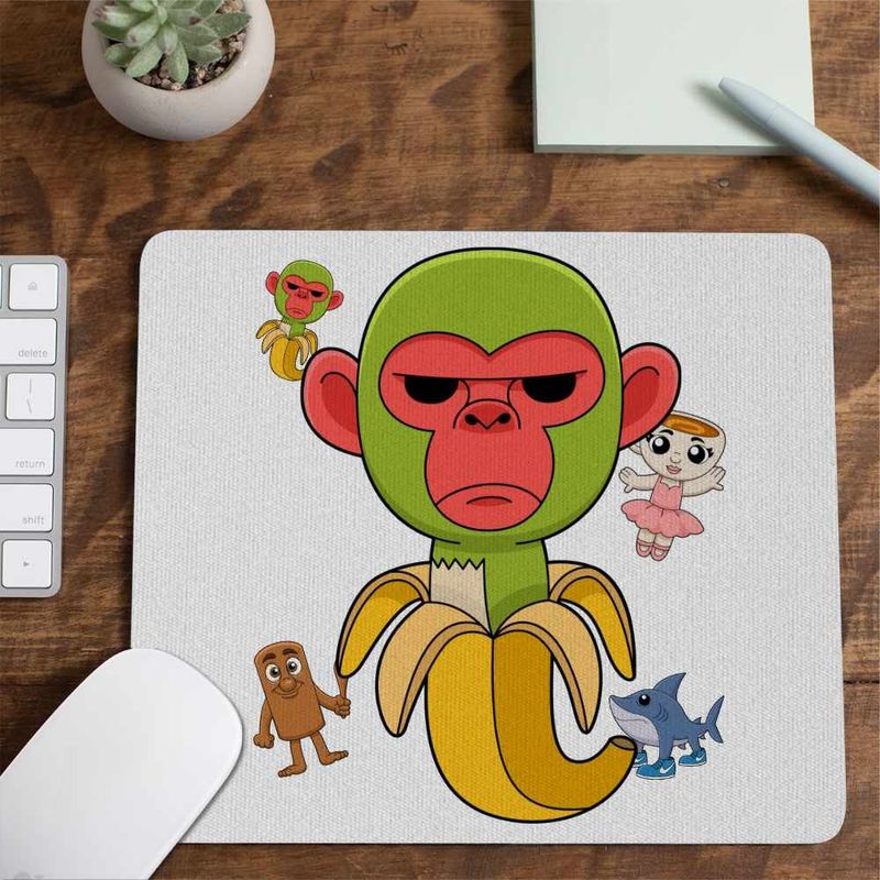 PC, gaming si accesorii - Periferice PC - Mousepad - Mousepad Cimpanzini Bananini Brainrot CoolTrend, 21x19cm - Infinity.ro