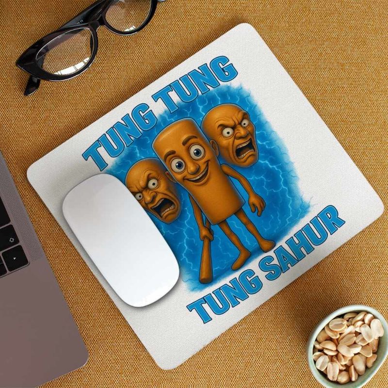 PC, gaming si accesorii - Periferice PC - Mousepad - Mousepad Tung Tung Tung Sahur Brainrot Meme CoolTrend, 21x19cm, albastru - Infinity.ro