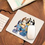 PC, gaming si accesorii - Periferice PC - Mousepad - Mousepad Bluey Family Stitch Stich Bingo CoolTrend, 21x19cm - Infinity.ro