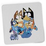 PC, gaming si accesorii - Periferice PC - Mousepad - Mousepad Bluey Family Stitch Stich Bingo CoolTrend, 21x19cm - Infinity.ro