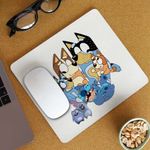 PC, gaming si accesorii - Periferice PC - Mousepad - Mousepad Bluey Family Stitch Stich Bingo CoolTrend, 21x19cm - Infinity.ro