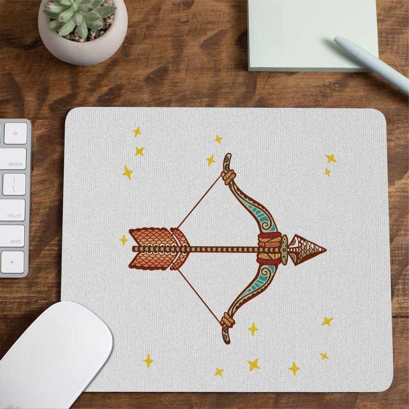 PC, gaming si accesorii - Periferice PC - Mousepad - Mousepad Sagetator Zodiac Horoscop Sagittarius Mandala Astrologie CoolTrend, 21x19cm - Infinity.ro