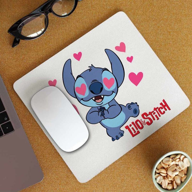 PC, gaming si accesorii - Periferice PC - Mousepad - Mousepad Stitch in Love Dragobete Valentines Day CoolTrend, 21x19cm - Infinity.ro