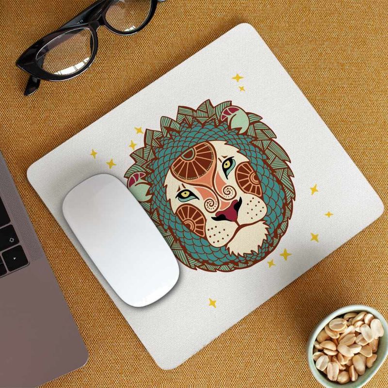 PC, gaming si accesorii - Periferice PC - Mousepad - Mousepad Leu Zodiac Horoscop Leo Mandala Astrologie CoolTrend, 21x19cm - Infinity.ro