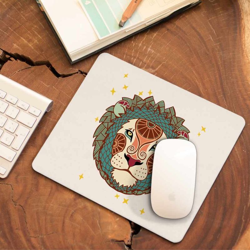 PC, gaming si accesorii - Periferice PC - Mousepad - Mousepad Leu Zodiac Horoscop Leo Mandala Astrologie CoolTrend, 21x19cm - Infinity.ro