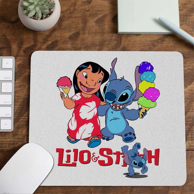 PC, gaming si accesorii - Periferice PC - Mousepad - Mousepad Lilo and Stitch Ice Cream CoolTrend, 21x19cm - Infinity.ro