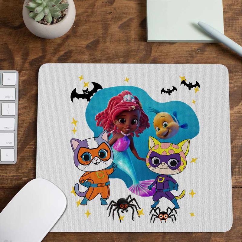 PC, gaming si accesorii - Periferice PC - Mousepad - Mousepad Super Pisicute Ghem Sclipi Ariel Mica Sirena CoolTrend, 21x19cm - Infinity.ro