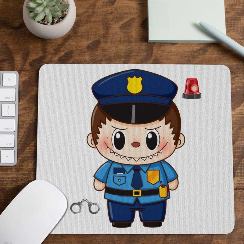 PC, gaming si accesorii - Periferice PC - Mousepad - Mousepad Labubu Politist CoolTrend, 21x19cm - Infinity.ro