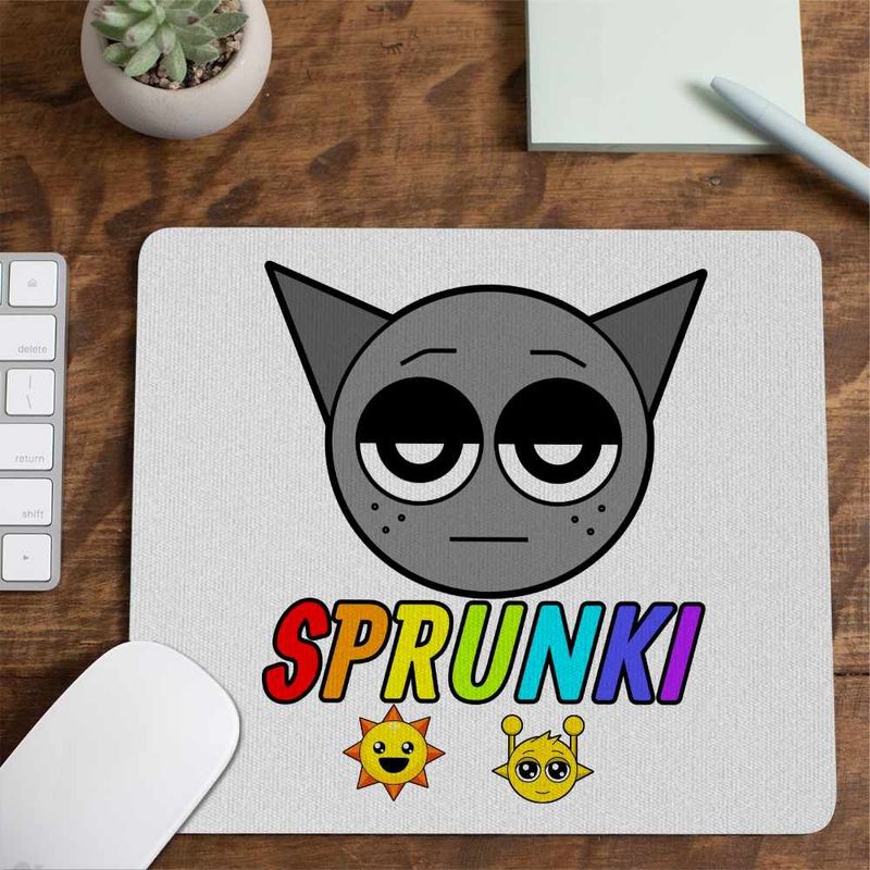 PC, gaming si accesorii - Periferice PC - Mousepad - Mousepad Sprunki Gray Song Music Game CoolTrend, 21x19cm - Infinity.ro