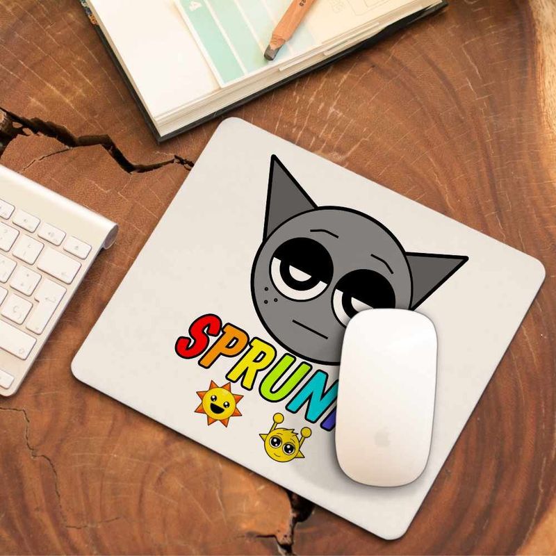 PC, gaming si accesorii - Periferice PC - Mousepad - Mousepad Sprunki Gray Song Music Game CoolTrend, 21x19cm - Infinity.ro